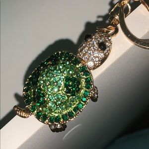 Crystal turtle purse/bag charm keychain